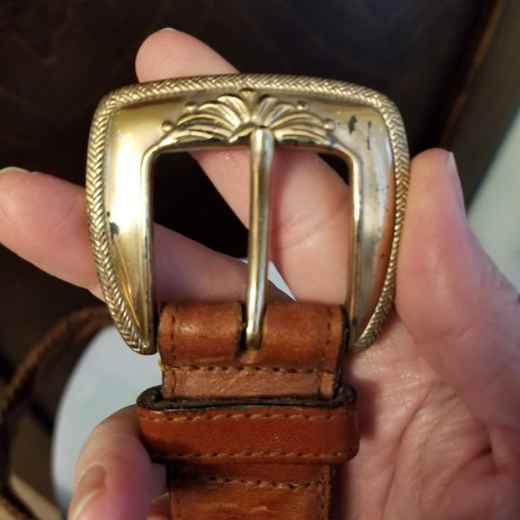 Fossil Braided Brown Leather Belt, Size Large - Picture 3 of 10